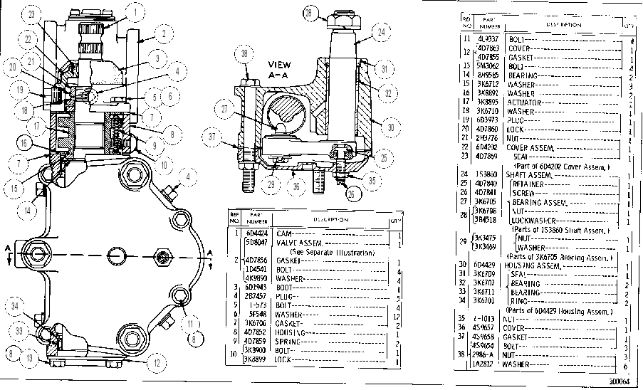 STEERING GEAR ASSEMBLY 6D1642 CAT