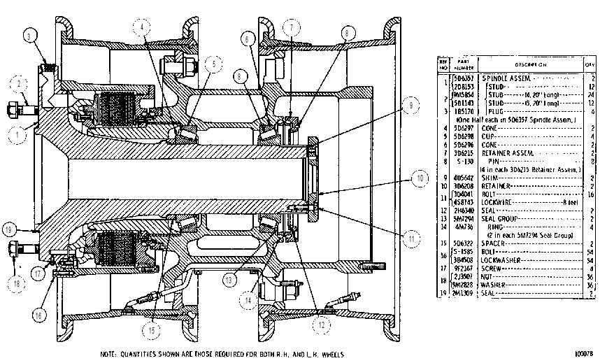 REAR WHEEL AND BRAKE GROUP 6D0480 CAT