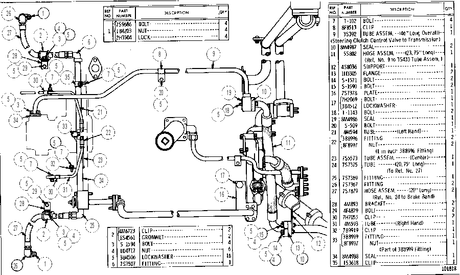 TRANSMISSION AND STEERING CLUTCH LUBRICATION SYSTEM 7S3789 CAT
