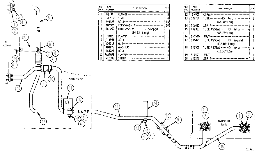 Трубопроводы маслоохладителя 6K9255 CAT