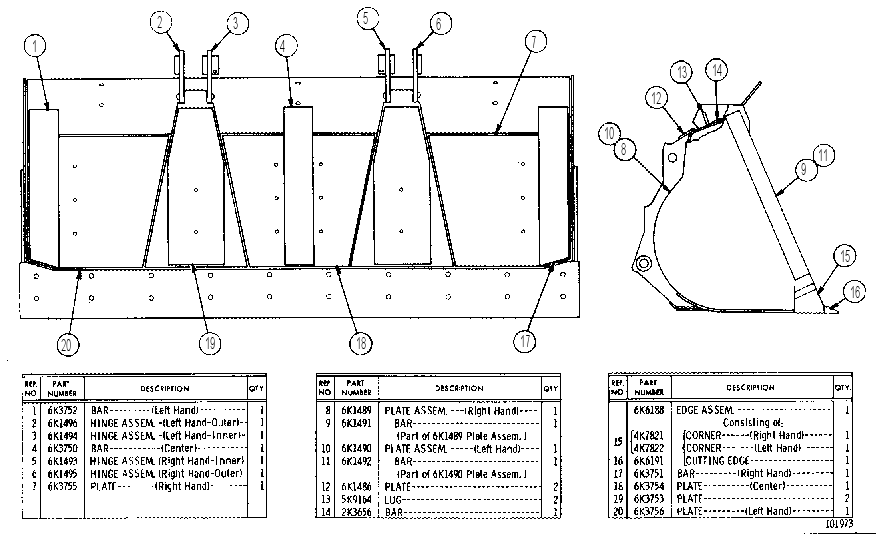 GENERAL PURPOSE BUCKET ASSEMBLY 6K8690 CAT