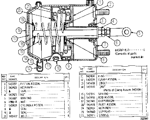 BRAKE CHAMBER ASSEMBLY--R.H.,BRAKE CHAMBER ASSEMBLY--L.H. 5K5018 CAT