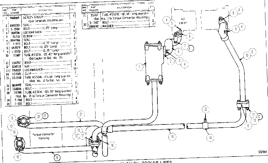 TRANSMISSION OIL COOLER LINES 3S0839 CAT