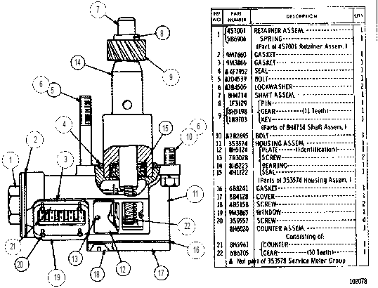 SERVICE METER GROUP 3S3578 CAT