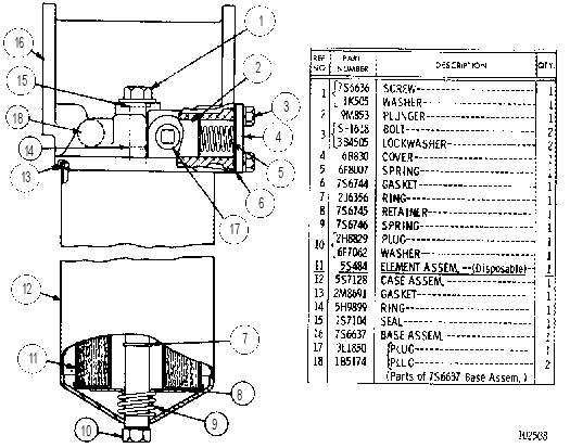 OIL FILTER ASSEMBLY 7S6639 CAT