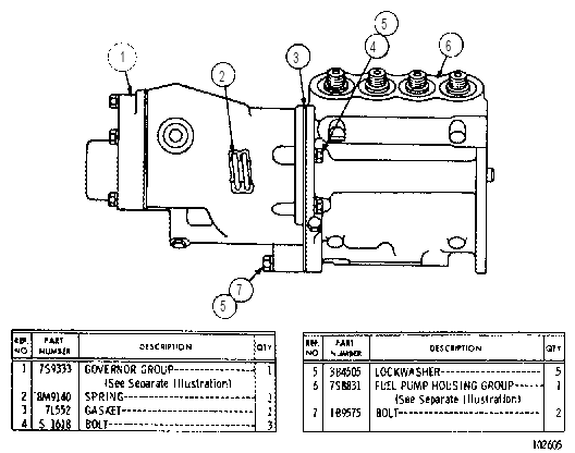 GOVERNOR AND FUEL INJECTION PUMP 8S0720 CAT