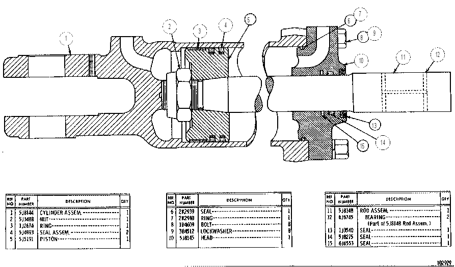 STEERING CYLINDER GROUP 5J8149 CAT