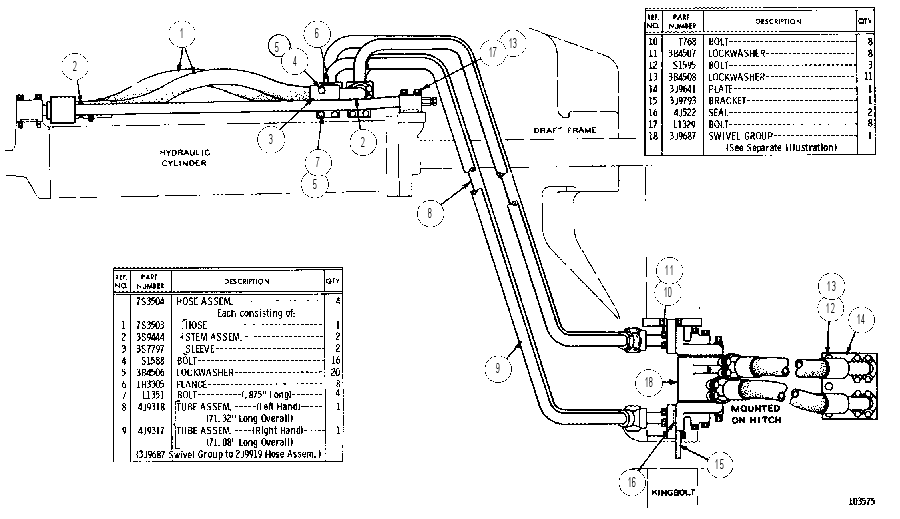 HYDRAULIC STEERING LINES 3J7946 CAT