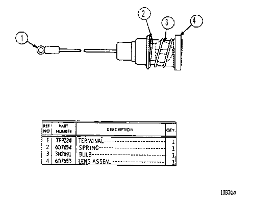 LOW AIR INDICATOR LAMP ASSEMBLY 6D4205 CAT