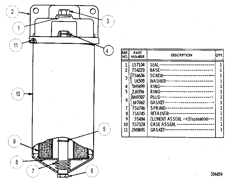 FILTER AS-OIL 8S2391 CAT