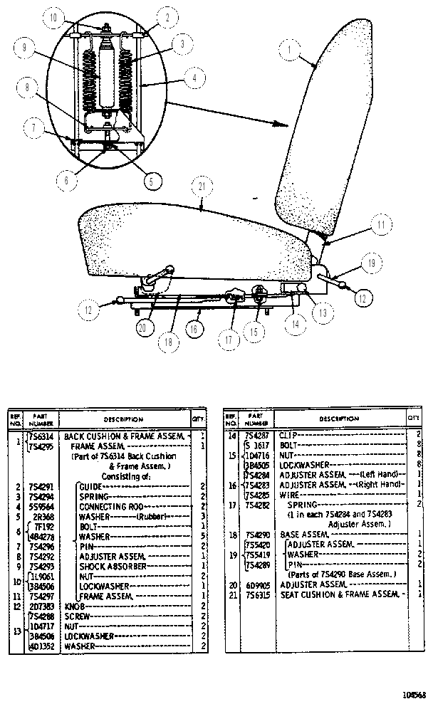 SEAT ASSEMBLY 6M8507 CAT