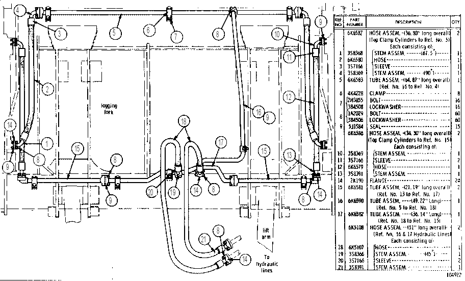 Трубопроводы гидравлические 6K8593 CAT