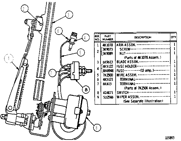 WINDSHIELD WIPER GROUP 7K2663 CAT