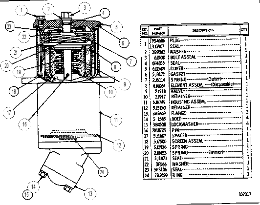 HYDRAULIC STEERING OIL FILTER GROUP 6J6750 CAT