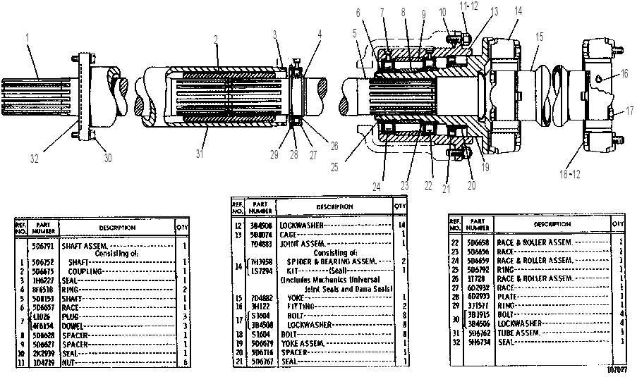 DRIVE SHAFT 5D8160 CAT