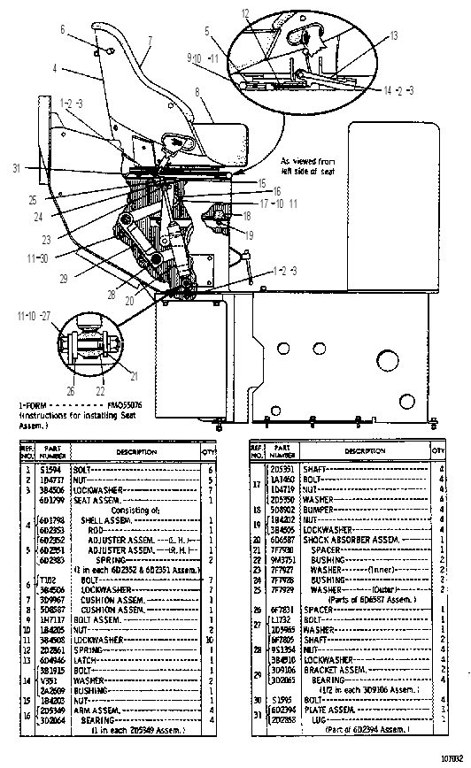 SEAT FRAME AND PLATFORM 6D5125 CAT
