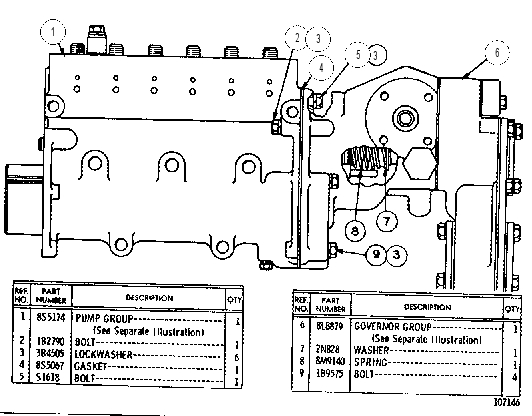 FUEL PUMP HOUSING AND GOVERNOR 8L8880 CAT