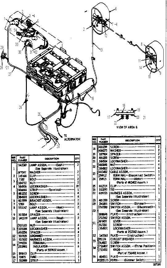 BATTERY, WIRING AND LIGHTING SYSTEM 6D9900 CAT