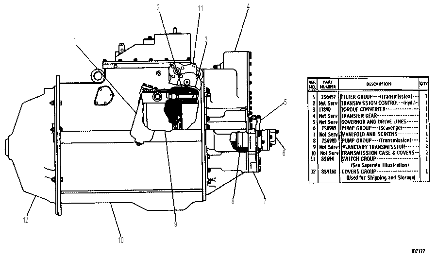 RANGE TRANSMISSION ARRANGEMENT 8S0701 CAT