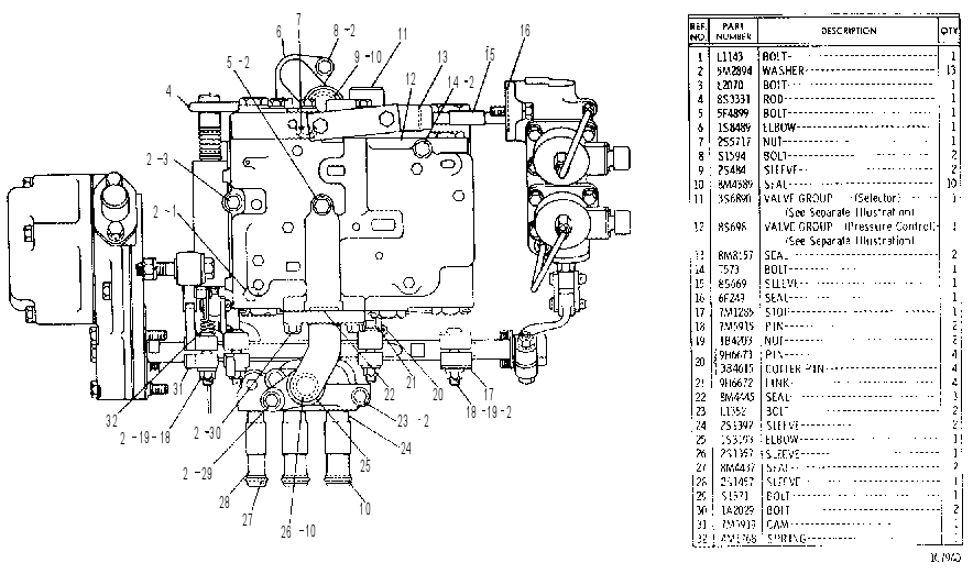 TRANSMISSION HYDRAULIC CONTROL GROUP 9S2835 CAT