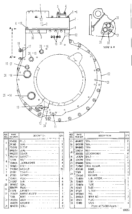 TRANSMISSION CASE AND COVERS GROUP 7S4602 CAT