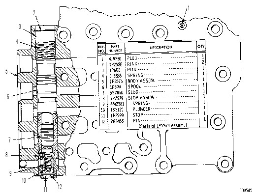 GOVERNOR CUT-OFF VALVE GROUP 1P2569 CAT