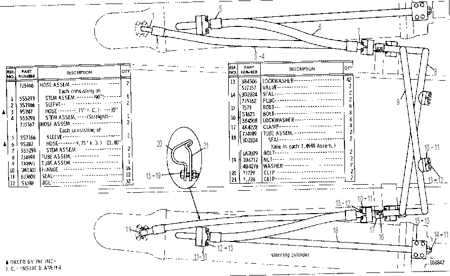 STEERING LINES GROUP 7J2547 CAT