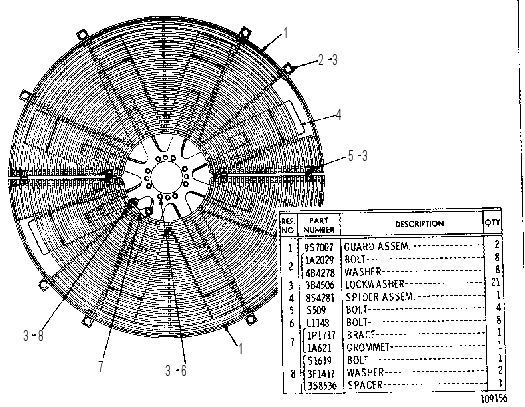 FAN AND GUARD 9S4643 CAT
