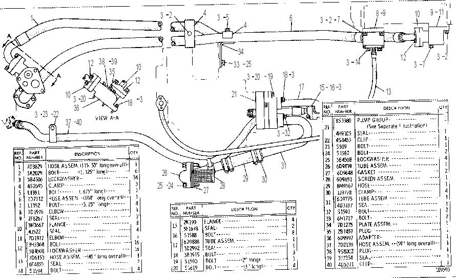 TRANSMISSION PUMP AND LINES 7D1330 CAT