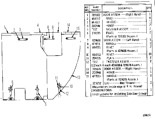 HOOD SIDE DOOR GROUP 7D5180 CAT