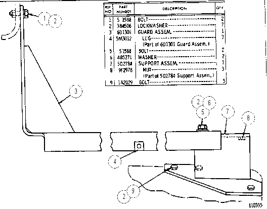 TRANSMISSION CONTROL LINKAGE GUARD 6D1380 CAT