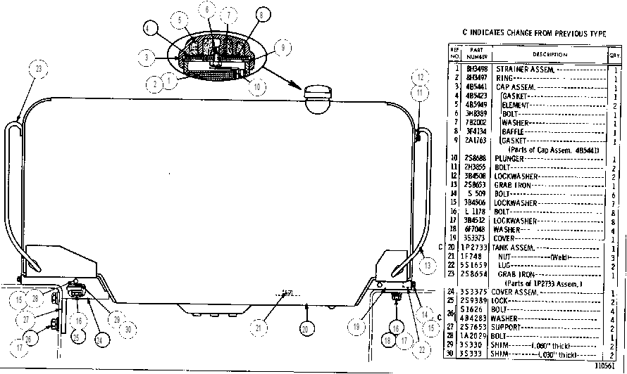 FUEL TANK 2S8615 CAT