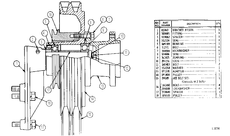 FAN DRIVE GROUP 1P2816 CAT