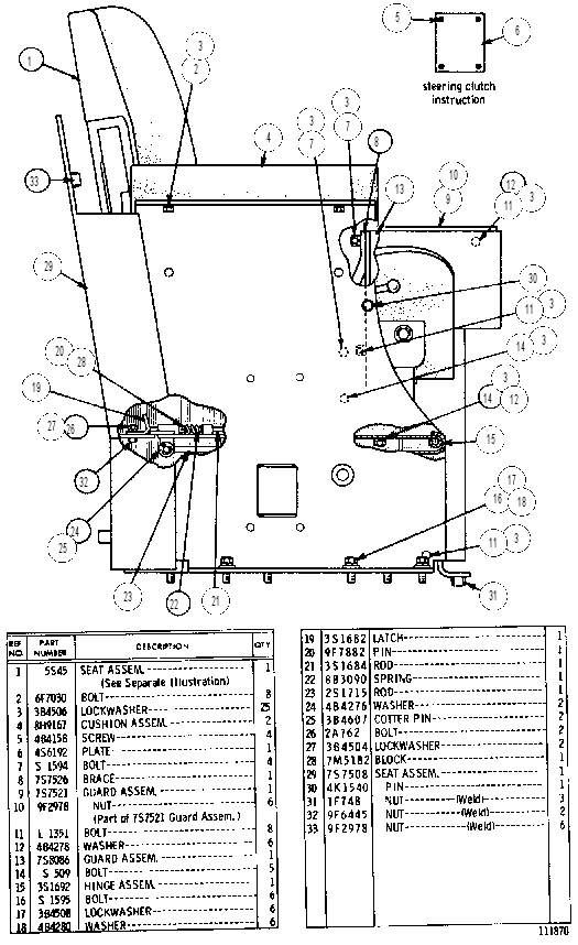 SEAT, CUSHIONS AND FRAME 7S1549 CAT