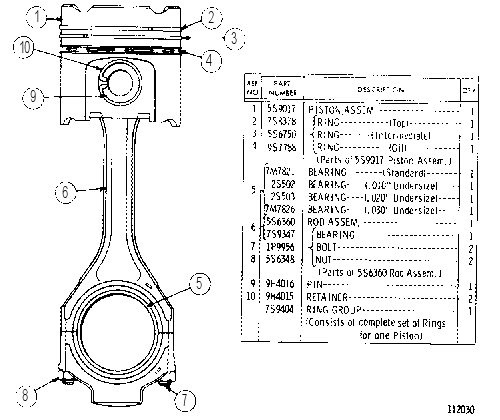 CONNECTING ROD AND PISTON 5S6429 CAT