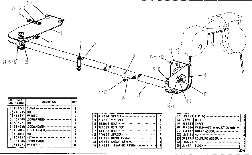 CABLE AND GUARD GROUP 3J4491 CAT