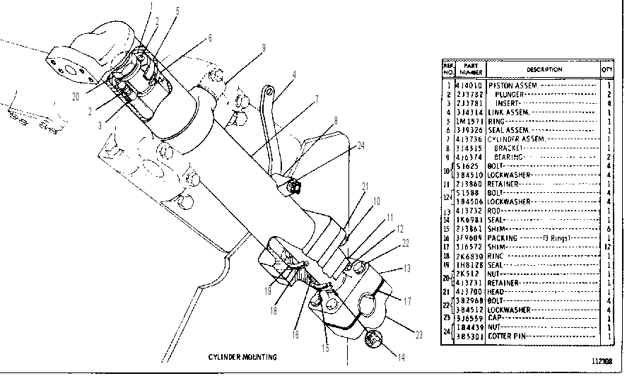 HYDRAULIC CYLINDER GROUP 4J3456 CAT
