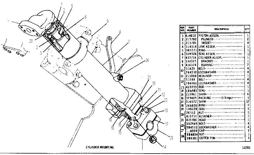 HYDRAULIC CYLINDER GROUP 4J3455 CAT