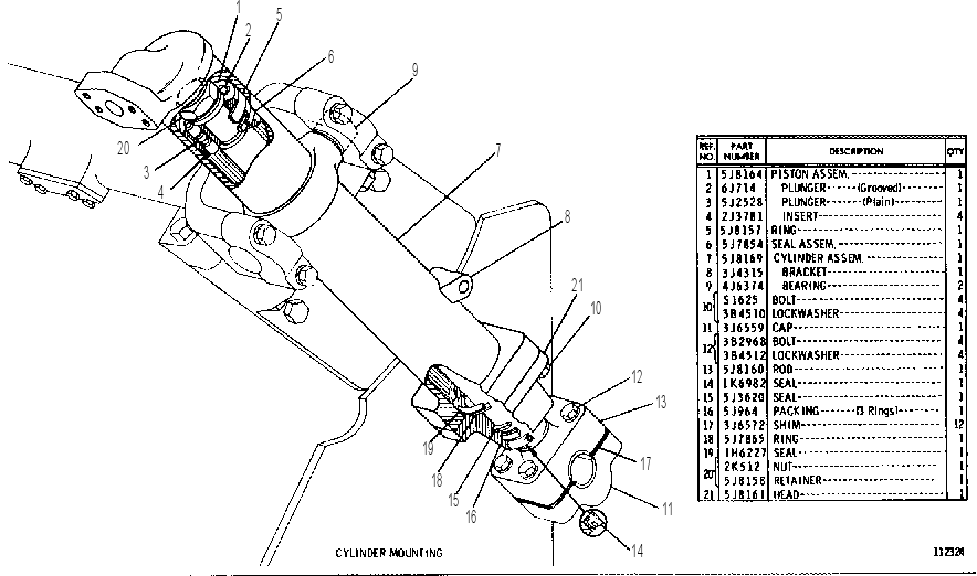HYDRAULIC CYLINDER GROUP 5J8172 CAT
