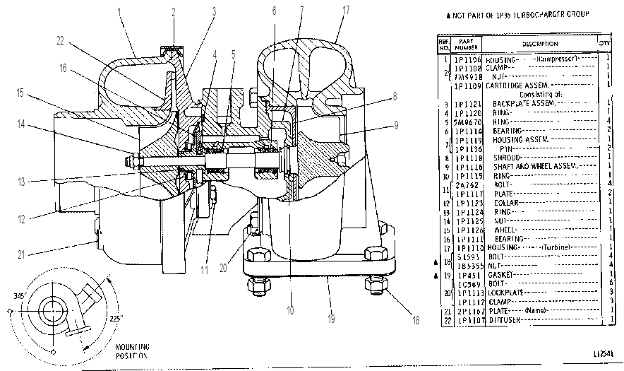 TURBOCHARGER GROUP 1P0035 CAT