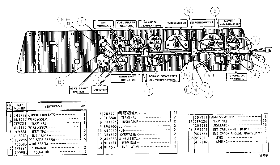 DASH PANEL ASSEMBLY 7D4974 CAT