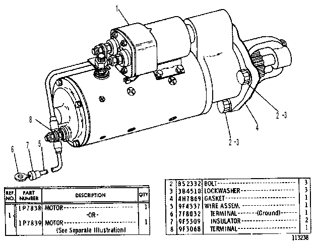 Стартер электрический 7S3622 CAT