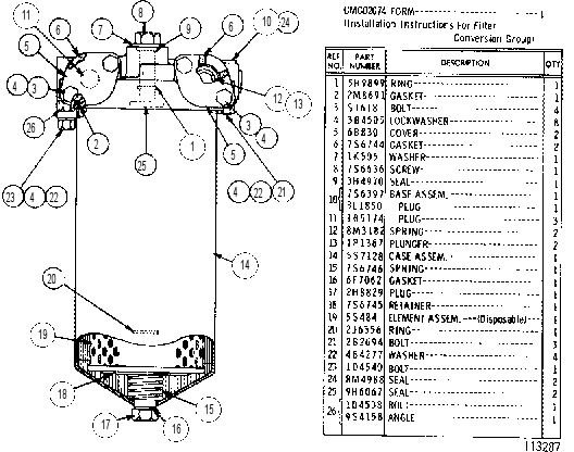 OIL FILTER GROUP 2P7844 CAT