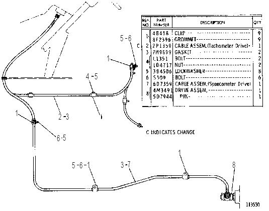 SPEEDOMETER AND TACHOMETER DRIVE GROUP 7M6320 CAT
