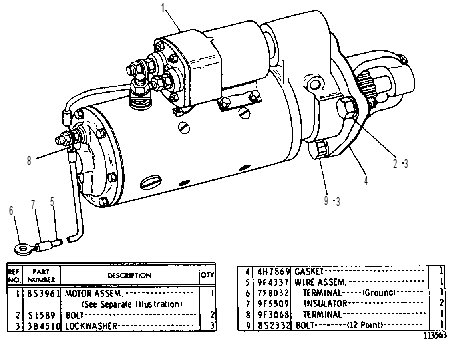 Стартер электрический 8S3886 CAT