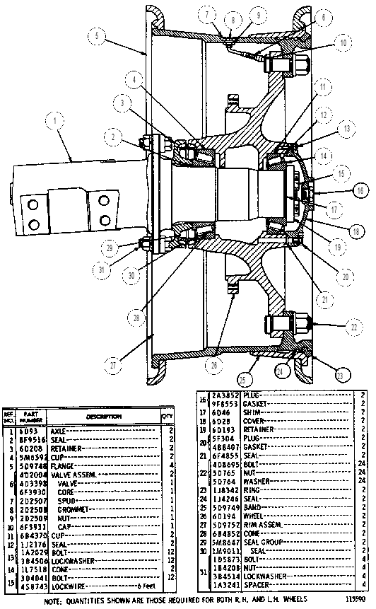 FRONT AXLE AND WHEEL GROUP 6D0300 CAT