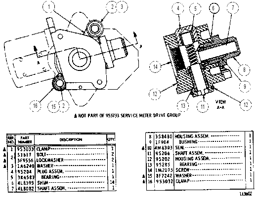 SERVICE METER DRIVE GROUP 9S5733 CAT