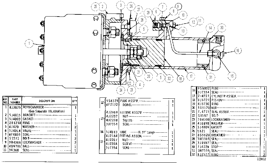 BRAKE CYLINDER GROUP 8J3832 CAT