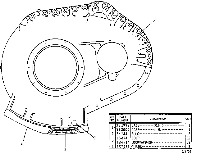 STEEL FINAL DRIVE CASE AND REVERSIBLE WEAR GUARD GROUP 3S2419 CAT
