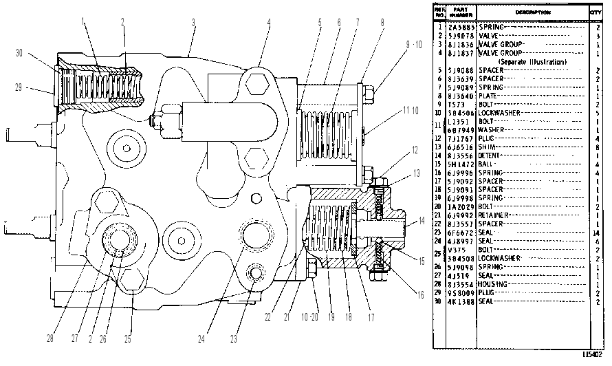 Клапан управляющий 8J1835 CAT